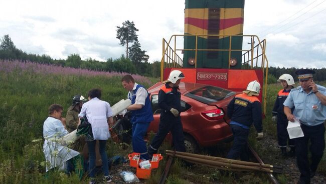 ДТП во Владимирской области на нерегулируемом и не охраняемом железнодорожном переезде 102 км Ковров - Муром. 5 июля 2018