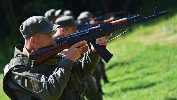 Резервисты Национальной гвардии Украины на сборах во Львовской области. Архивное фото