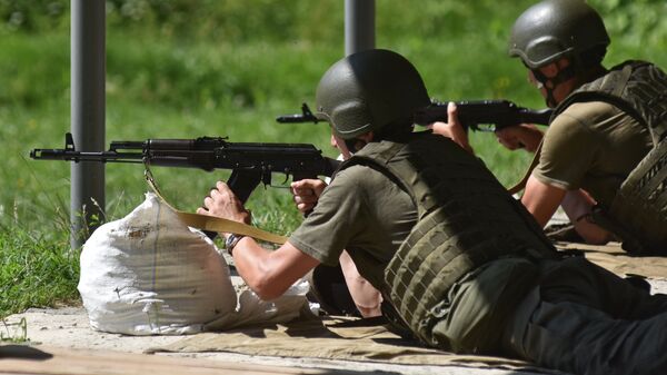 Резервисты Национальной гвардии Украины на сборах во Львовской области