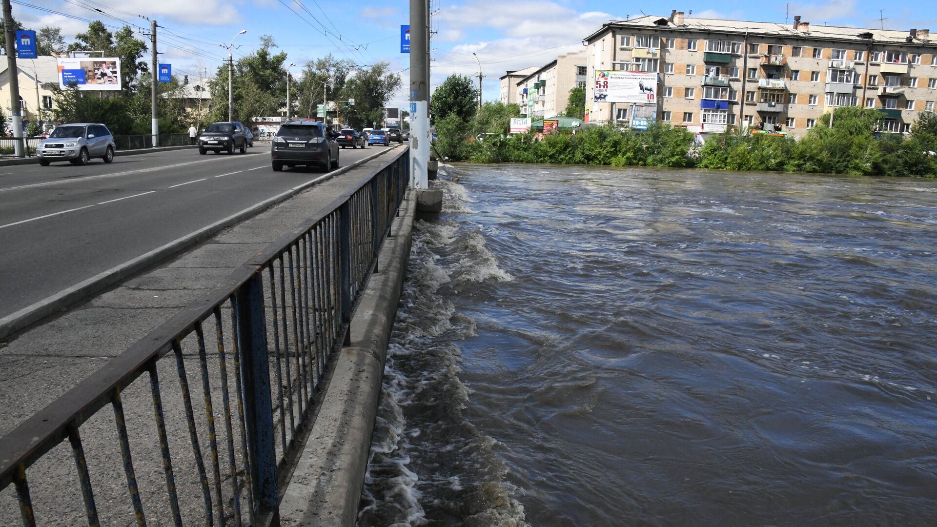 Наводнение Чита мост