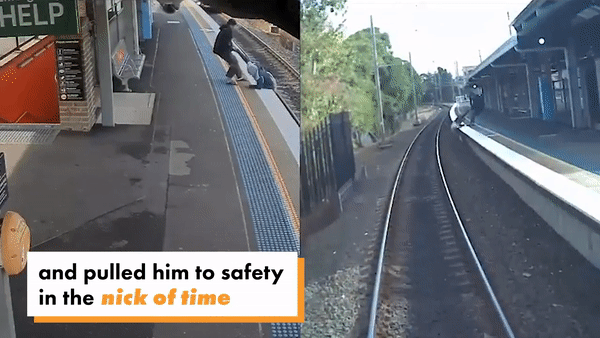 В Австралии спасли мужчину, упавшего на рельсы перед поездом