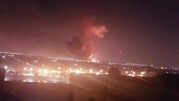 Взрыв на химическом заводе компании Гелиополисв Каире в четверг, 12 июля 2018