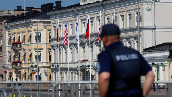 Президентский дворец в Хельсинки перед встречей Владимира Путина и Дональда Трампа. 16 июля 2018