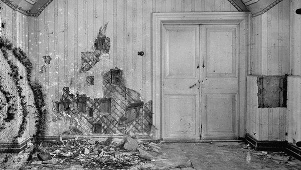 Комната в подвале дома Ипатьева, где была расстреляна царская семья в ночь с 16 на 17 июля 1918 года. Архивное фото