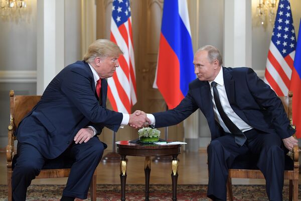 Встреча президента РФ Владимира Путина и президента США Дональда Трампа в Хельсинки. 16 июля 2018