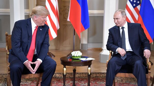 Встреча президента РФ Владимира Путина и президента США Дональда Трампа в Хельсинки. 16 июля 2018. Архивное фото
