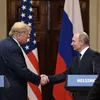 Президент РФ Владимир Путин и президент США Дональд Трамп на пресс-конференции по итогам встречи в Хельсинки. 16 июля 2018
