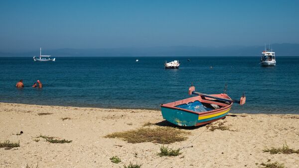 Пляж в городе Лименас на греческом острове Тасос