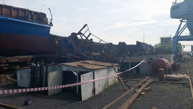 Взрыв газа на барже в Волгоградской области. 23 июля 2018