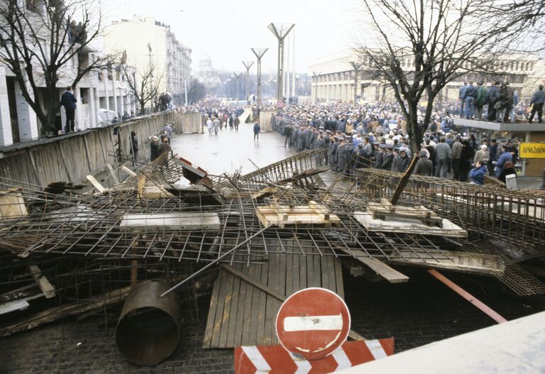 Баррикады в Вильнюсе. Январь 1991