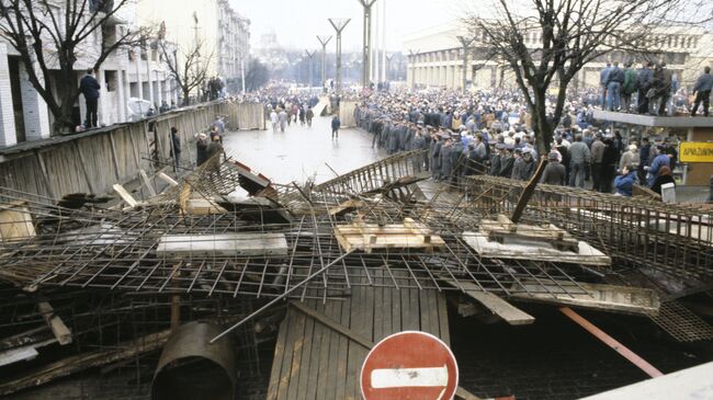 Баррикады в Вильнюсе. Январь 1991