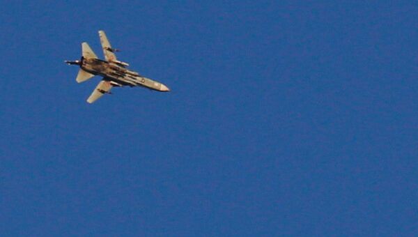 Военный самолет в районе сирийско-израильской границы. 23 июля 2018