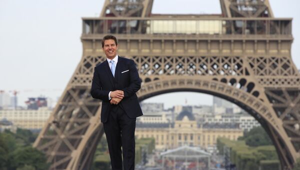 Актер Том Круз прибыл на мировую премьеру фильма Миссия невыполнима: Последствия в Париже. 12 июля 2018 года