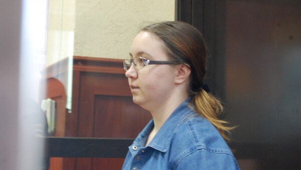 21-летняя Екатерина Вьюнченко, обвиняемая в убийстве подруги во время оглашения приговора