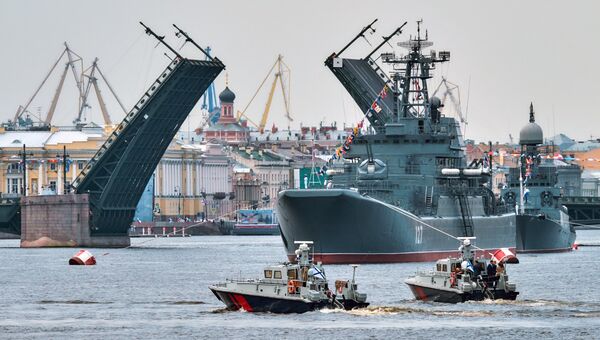 Репетиция парада, посвященного Дню ВМФ России