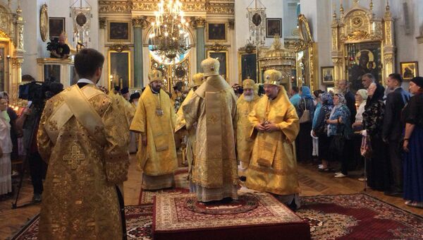 Богослужение в Князь-Владимирском соборе в Петербурге. 28 июля 2018