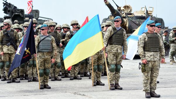 Военнослужащие армии Украины на открытии международных военных учений под эгидой НАТО