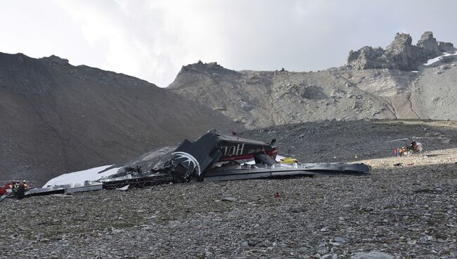 Крушение самолета Junkers Ju-52 авиакомпании JU-AIR вблизи горного курорта Флимс в Швейцарии. 5 августа 2018