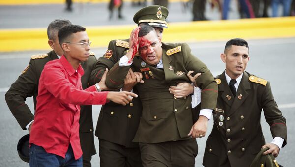 Раненный офицер после покушения на президента Венесуэлы Николаса Мадуро. 4 августа 2018