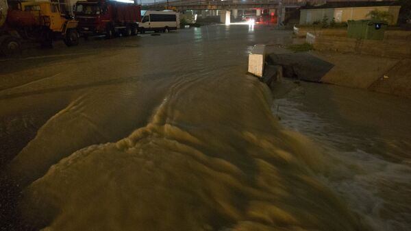 Затопленные в результате проливных дождей улицы Сочи. Архивное фото