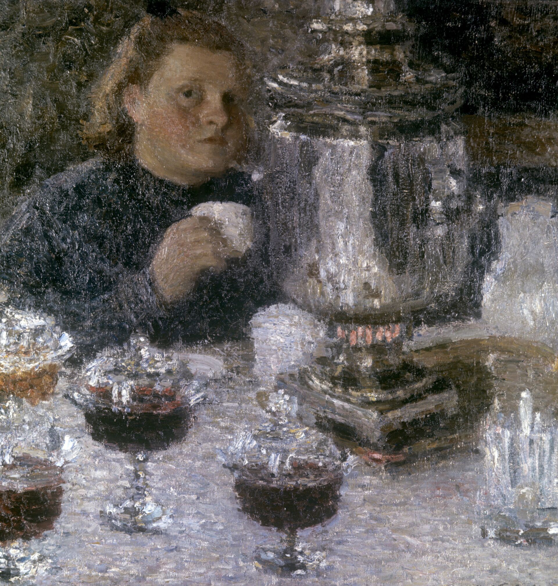 Репродукция картины художника Игоря Грабаря За самоваром, 1905 Репродукция картины художника Игоря Грабаря За самоваром, 1905 - РИА Новости, 1920, 23.07.2021