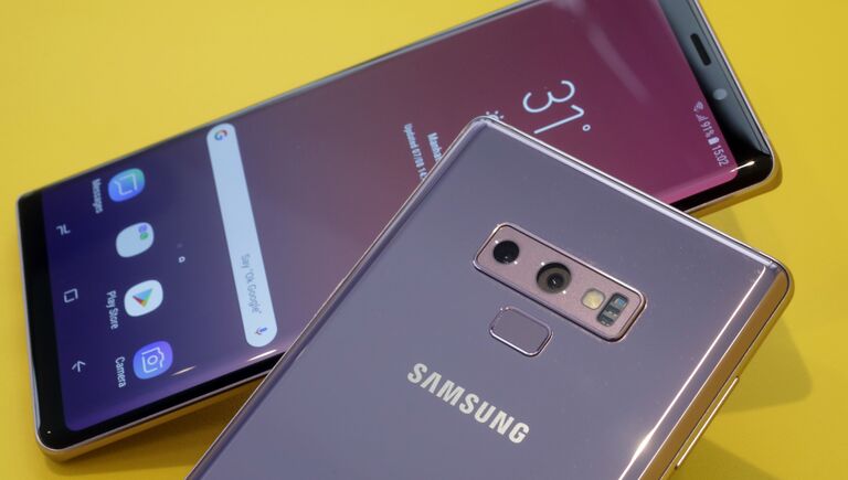 Новый телефон Galaxy Note 9 на презентации Galaxy Unpacked в Нью-Йорке