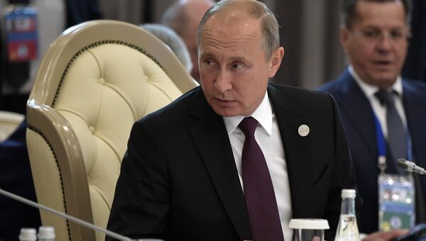 Владимир Путин на встрече глав государств-участников V Каспийского саммита в Актау. 12 августа 2018