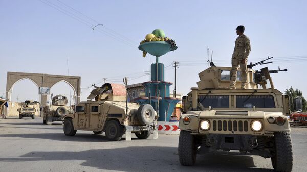 Афганские военные в городе Газни