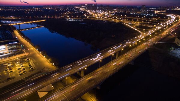 Спасский мост Московской кольцевой автодороги в районе города Красногорск Московской области