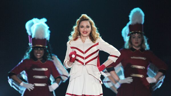 Американская певица Мадонна выступает с концертом в СК Олимпийский в Москве
