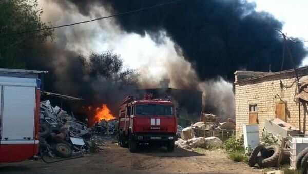 Пожар в Наримановском районе Астраханской области. 14 августа 2018