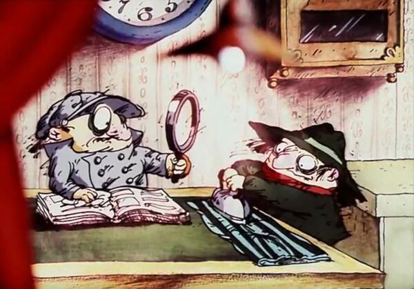 Кадр из мультфильма Следствие ведут Колобки(1986)