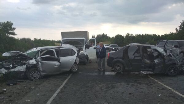 ДТП с тремя автомобилями в Саратовской области. 17 августа 2018