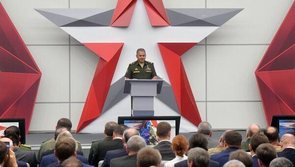 Министр обороны РФ Сергей Шойгу выступает на IV Международном военно-техническом форуме Армия-2018 в Кубинке. Архивное фото
