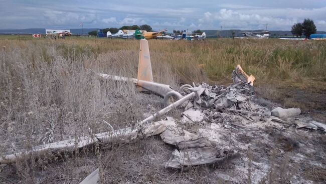 На месте крушения легкомоторного самолета Аэропракт А-22 в Красноярском крае. 22 августа 2018