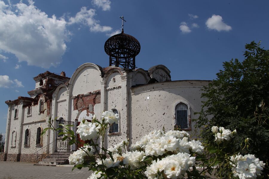 Разрушенный Свято-Иверский женский монастырь, Донецкая народная республика