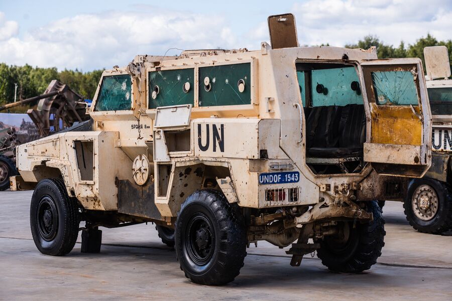 Бронеавтомобиль RG-31 Nyala с символикой миссии ООН