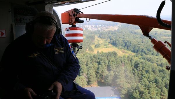 Вертолет на тушении природных пожаров во Владимирской области