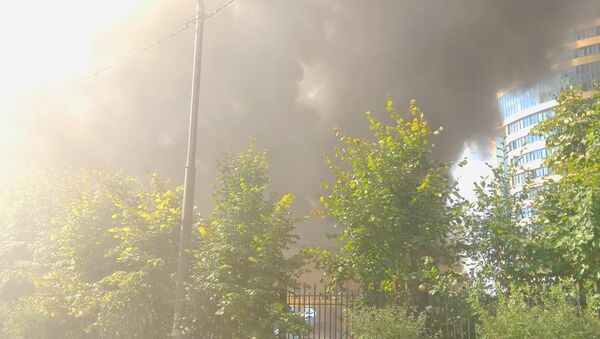 Пожар на крытом теннисном корте в подмосковном Реутове. 30 августа 2018