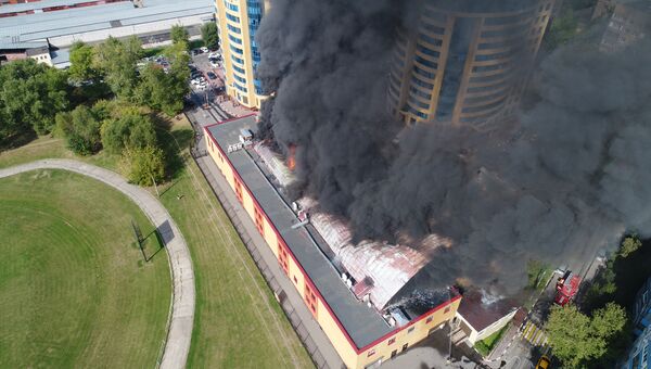 Пожар на крытом теннисном корте в подмосковном Реутове. 30 августа 2018