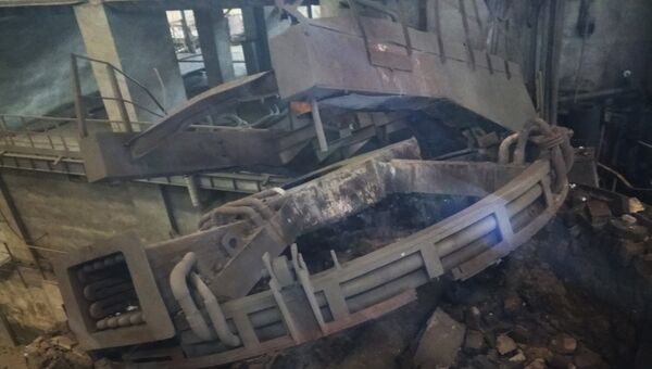Обрушении стены литейной печи на заводе Бежицкая сталь в Брянске. 30 августа 2018