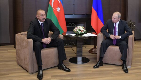 Президент РФ Владимир Путин и президент Азербайджана Ильхам Алиев во время встречи. 1 сентября 2018