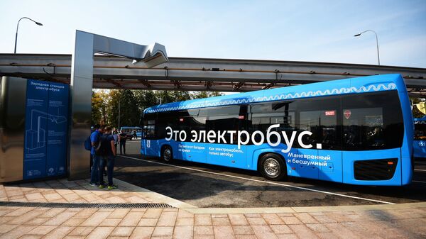 Станция зарядки пассажирского электробуса в Москве