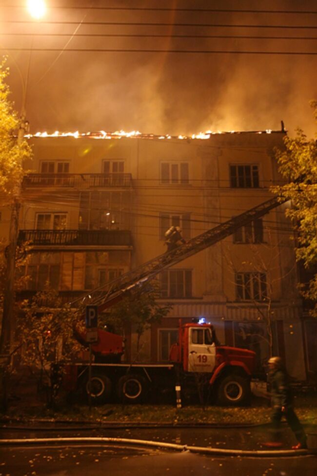 Пожар в жилом доме в Новосибирске