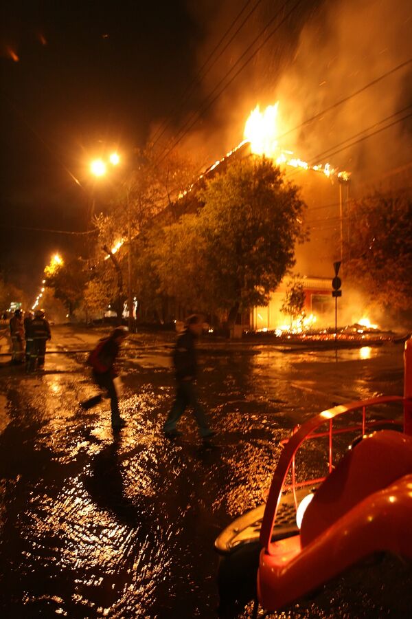 Пожар в жилом доме в Новосибирске