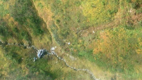 Обломки вертолета Ми-8 авиакомпании Ангара, потерпевшего крушение в Казачинско-Ленском районе Иркутской области