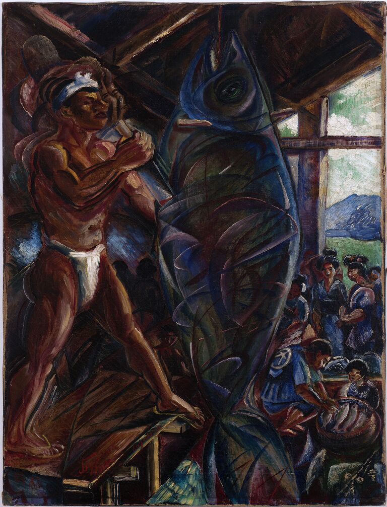 Японец, разделывающий тунца. 1922 Японец, разделывающий тунца. 1922