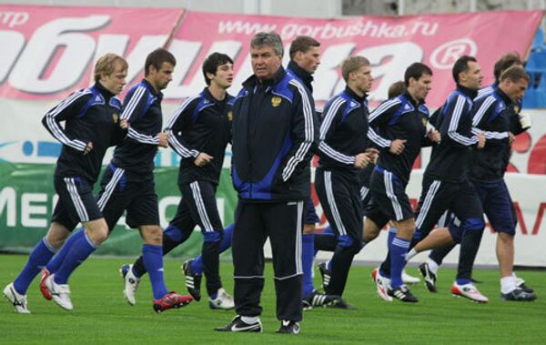 Тренировка сборной России перед матчем со сборной Германии