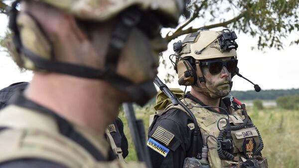 Военнослужащие вооруженных сил Украины и армейских подразделений иностранных государств во время активной фазы военных учений Репид Трайдент - 2018
