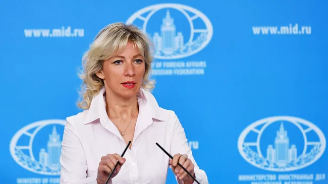 Официальный представитель министерства иностранных дел России Мария Захарова во время брифинга в Москве. 7 сентября 2018. Архивное фото